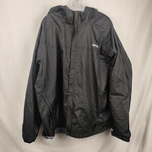 Köppen Jacket Mens XL Black Hooded Full Zip Lightweight Windbreaker Outdoor